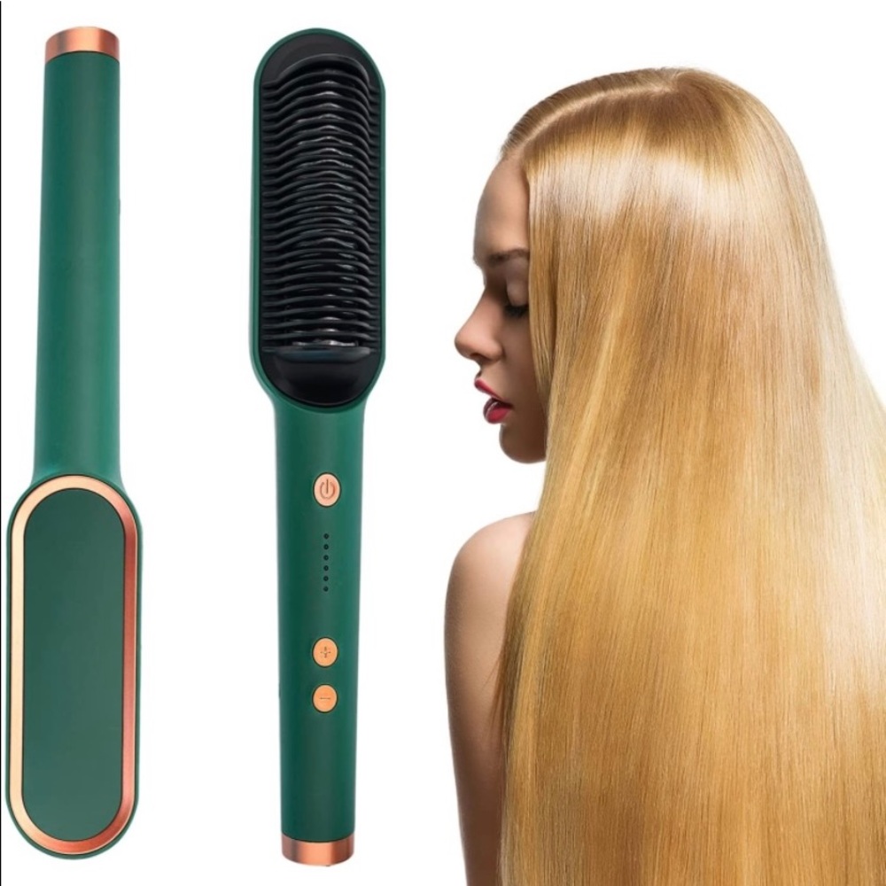 Hair straightener brush, ion hair straightener brush electric